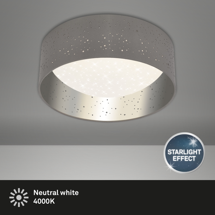 Briloner 3482014 - LED-kattovalaisin MAILA STARRY LED/12W/230V harmaa/hopea