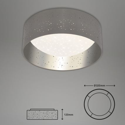 Briloner 3482014 - LED-kattovalaisin MAILA STARRY LED/12W/230V harmaa/hopea