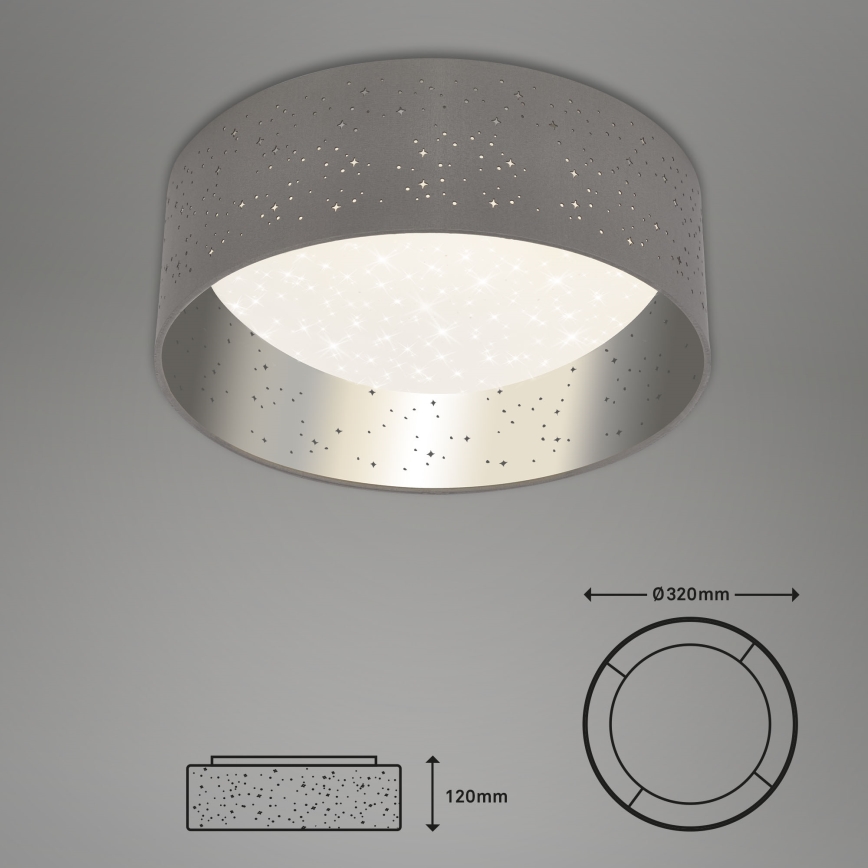 Briloner 3482014 - LED-kattovalaisin MAILA STARRY LED/12W/230V harmaa/hopea