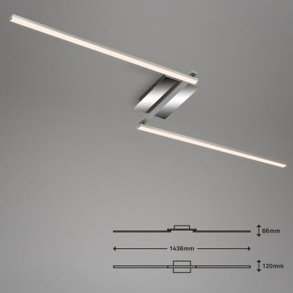 Briloner 3500-018 - Kiinteä LED-kattokruunu STAFF 2xLED/6W/230V