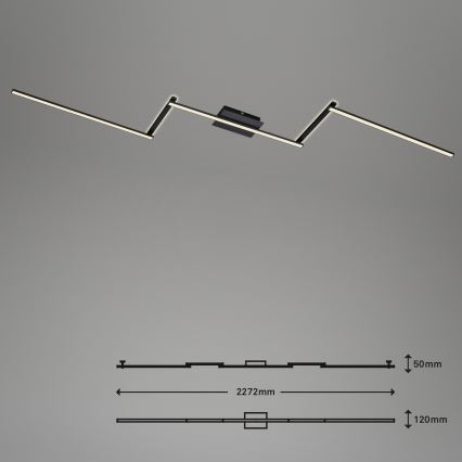 Briloner 3501-015 - Kiinteä LED-kattokruunu STAFF 5xLED/4,8W/230V musta