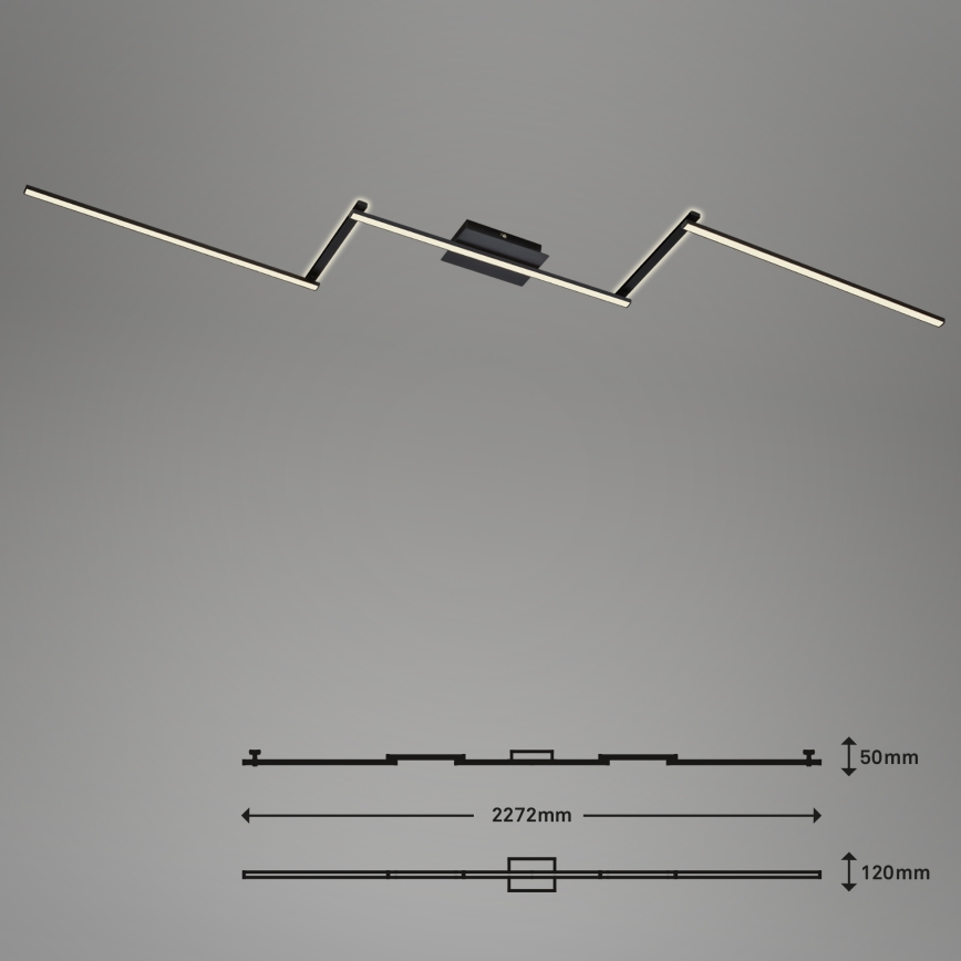 Briloner 3501-015 - Kiinteä LED-kattokruunu STAFF 5xLED/4,8W/230V musta