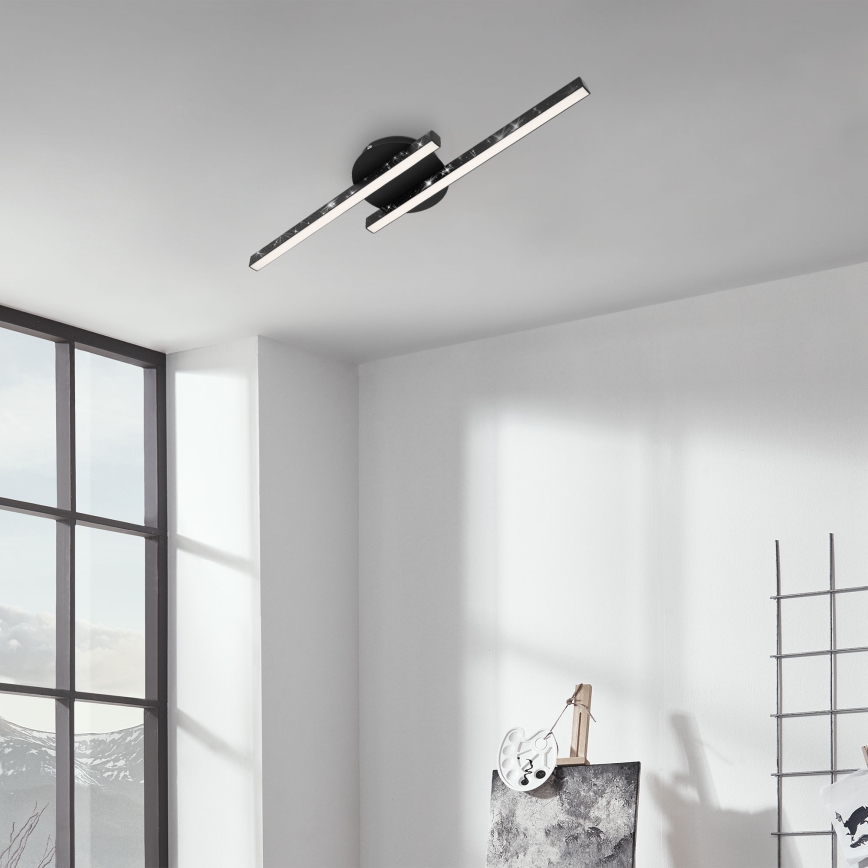 Briloner 3517-025 - LED Pinta-asennettava kattokruunu REY 2xLED/6W/230V musta