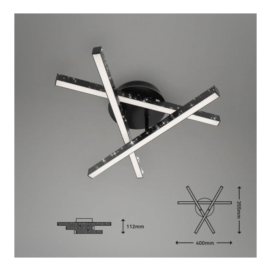 Briloner 3518-035 - Kiinteä LED-kattokruunu REY 3xLED/5W/230V