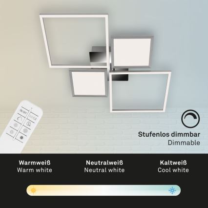 Briloner 3530-018 - LED-himmennyskattokruunu FRAME LED/40W/230V 3000-6500K + kauko-ohjaus