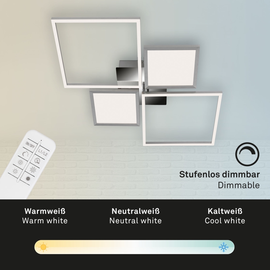 Briloner 3530-018 - LED-himmennyskattokruunu FRAME LED/40W/230V 3000-6500K + kauko-ohjaus