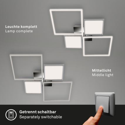 Briloner 3530-018 - LED-himmennyskattokruunu FRAME LED/40W/230V 3000-6500K + kauko-ohjaus