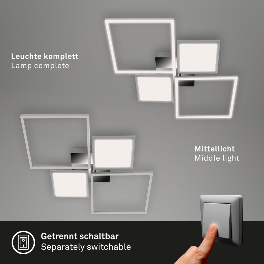 Briloner 3530-018 - LED-himmennyskattokruunu FRAME LED/40W/230V 3000-6500K + kauko-ohjaus