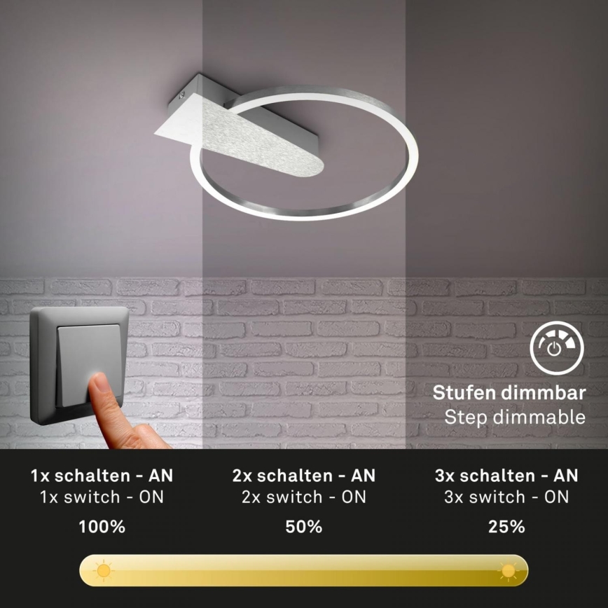 Briloner 3542-018 - Himmennettävä LED-kattovalaisin NICO LED/12W/230V mattakromi