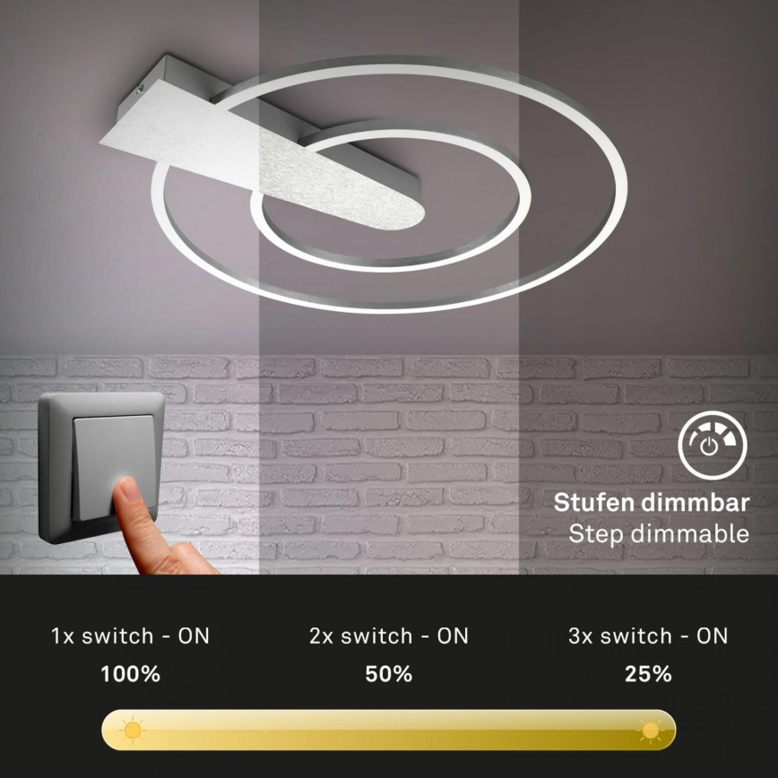 Briloner 3543-018 - Himmennettävä LED-kattovalaisin NICO LED/25W/230V mattakromi