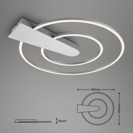 Briloner 3543-018 - Himmennettävä LED-kattovalaisin NICO LED/25W/230V mattakromi