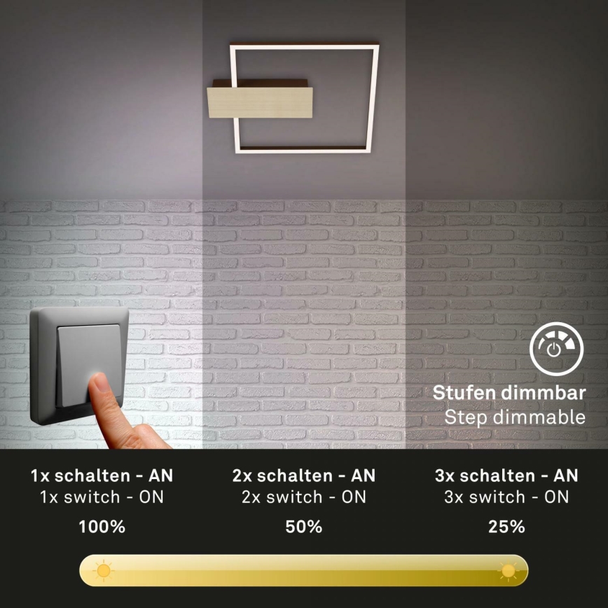 Briloner 3544-017 - Himmennettävä LED-kattovalaisin NICO LED/12W/230V kulta