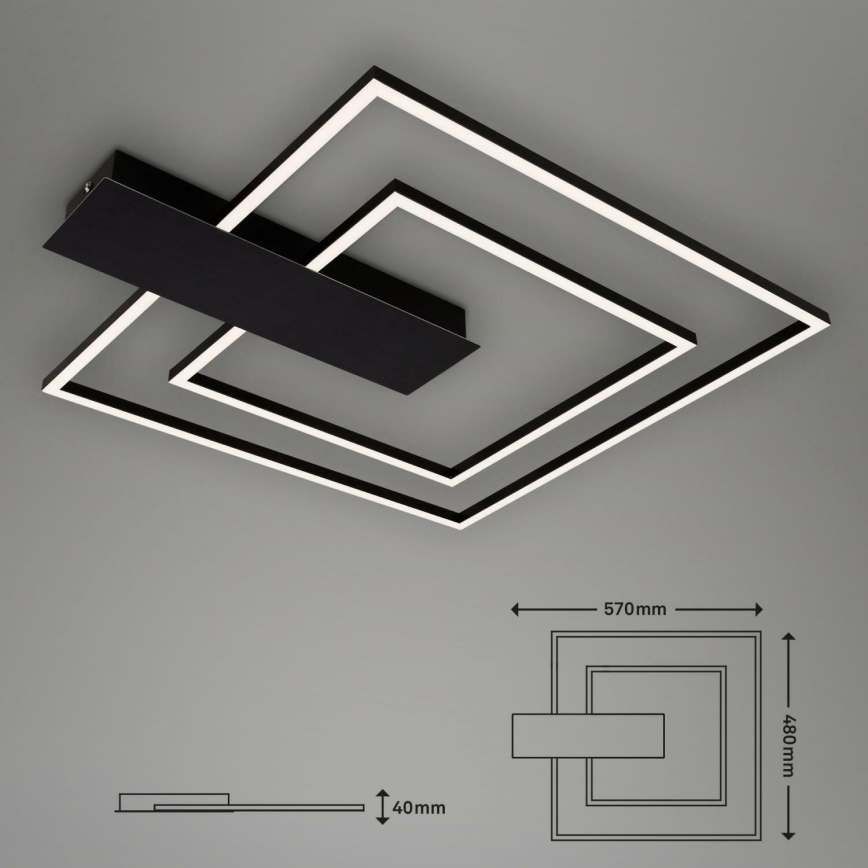 Briloner 3545-015 - Himmennettävä LED-kattovalaisin NICO LED/25W/230V musta