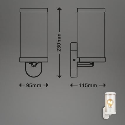 Briloner 3600-016 - Ulkoseinävalaisin KAIRO 1xE27/12W/230V IP44 valkoinen