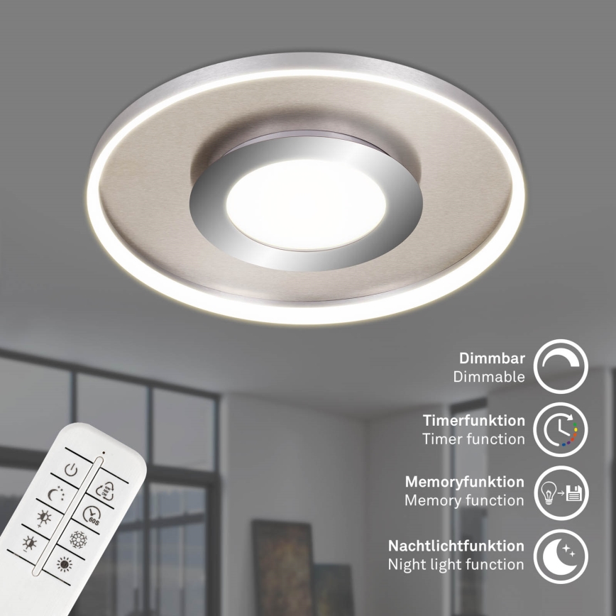 Briloner 3640-012 - Himmennettävä LED-kattovalaisin LED/25W/230V 2700-6500K + kauko-ohjaus