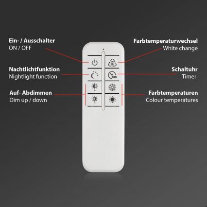 Briloner 3640-012 - Himmennettävä LED-kattovalaisin LED/25W/230V 2700-6500K + kauko-ohjaus
