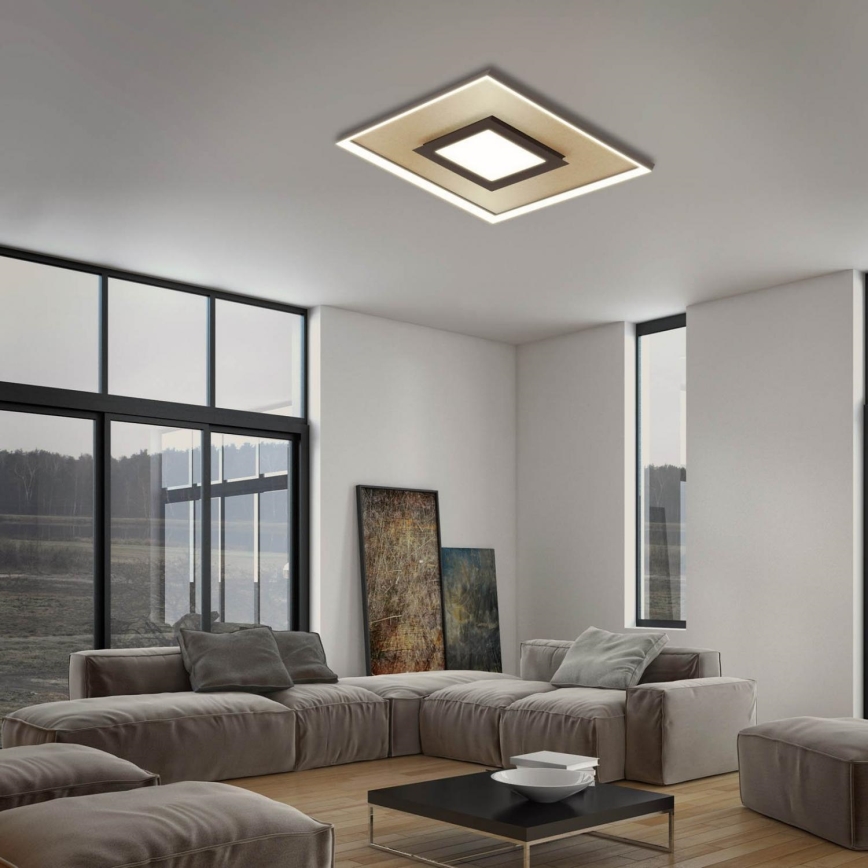 Briloner 3641-017 - Himmennettävä LED-kattovalaisin FRAME LED/30W/230V 2700-6500K kulta + kauko-ohjaus