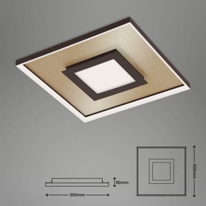 Briloner 3641-017 - Himmennettävä LED-kattovalaisin FRAME LED/30W/230V 2700-6500K kulta + kauko-ohjaus