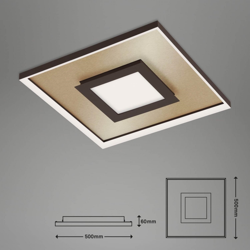 Briloner 3641-017 - Himmennettävä LED-kattovalaisin FRAME LED/30W/230V 2700-6500K kulta + kauko-ohjaus