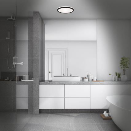 Briloner 3642-415 - LED-kattovalaisin kylpyhuoneeseen SLIM LED/19W/230V halkaisija 29 cm IP44 musta