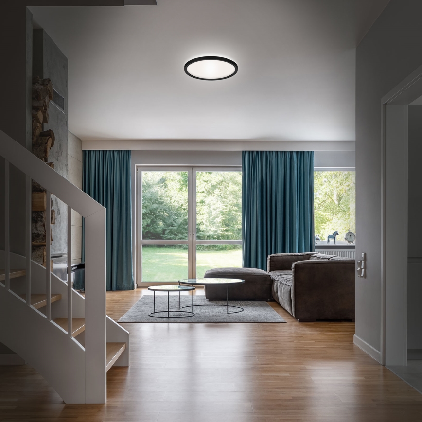 Briloner 3642-415 - LED-kattovalaisin kylpyhuoneeseen SLIM LED/19W/230V halkaisija 29 cm IP44 musta