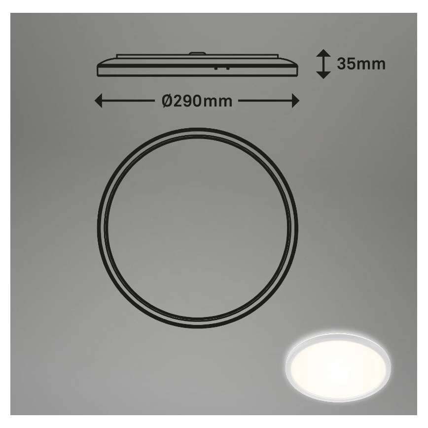 Briloner 3642-416 - LED-kattovalaisin kylpyhuoneeseen SLIM LED/19W/230V IP44 valkoinen+