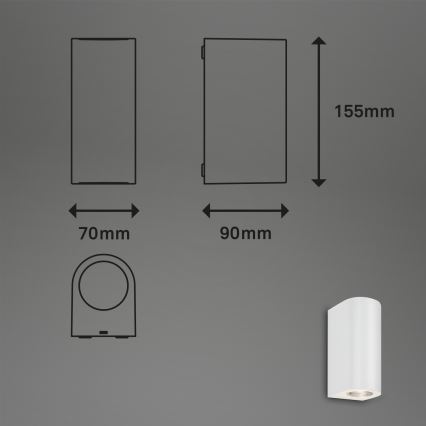 Briloner 3648-026 - LED-ulkoseinävalaisin UP&DOWN 2xGU10/4,7W/230V IP44