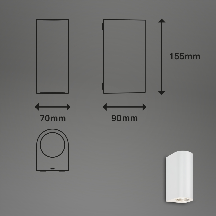 Briloner 3648-026 - LED-ulkoseinävalaisin UP&DOWN 2xGU10/4,7W/230V IP44
