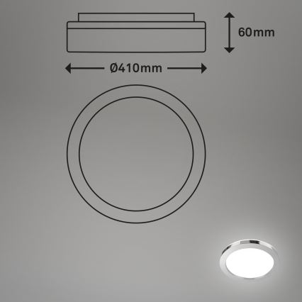 Briloner 3673-018 - LED-kattovalaisin kylpyhuoneeseen SPLASH LED/28W/230V halkaisija 41 cm