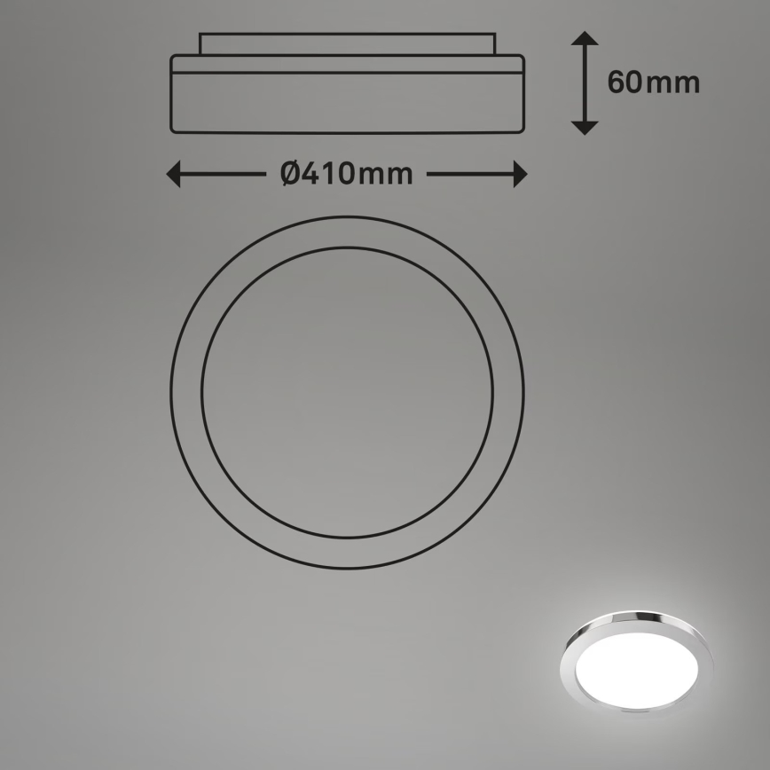 Briloner 3673-018 - LED-kattovalaisin kylpyhuoneeseen SPLASH LED/28W/230V halkaisija 41 cm