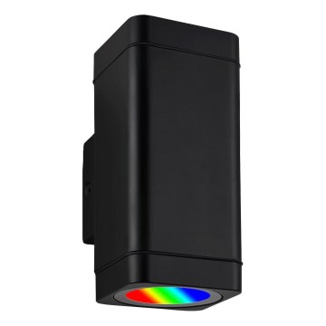 Briloner 3675-025 - LED RGBW Himmennettävä ulkoseinävalaisin 2xLED/8,5W/230V 3000-6500K Wi-Fi Tuya IP44 musta