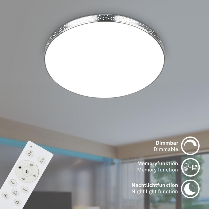 Briloner 3679-018 - LED RGB Himmennettävä kylpyhuoneen kattovalaisin MAGA LED/18,5W/230V 3000-6500K halkaisija 35,5 cm + kauko-ohjaus
