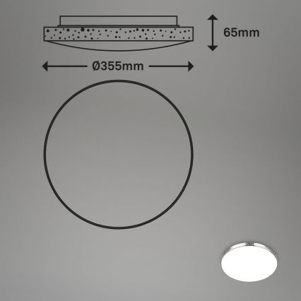 Briloner 3679-018 - LED RGB Himmennettävä kylpyhuoneen kattovalaisin MAGA LED/18,5W/230V 3000-6500K halkaisija 35,5 cm + kauko-ohjaus