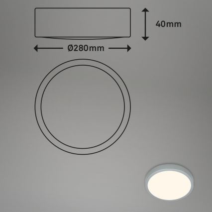 Briloner 3700-014 - LED-kattovalaisin RUNA LED/16W/230V 3000K halkaisija 28 cm hopea