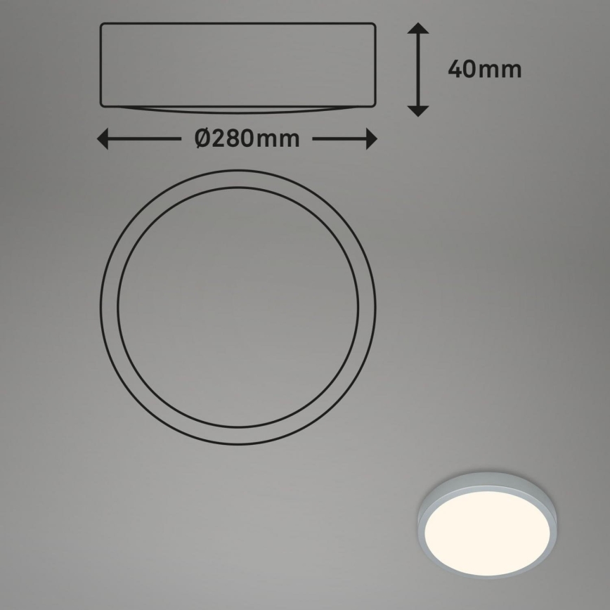 Briloner 3700-014 - LED-kattovalaisin RUNA LED/16W/230V 3000K halkaisija 28 cm hopea