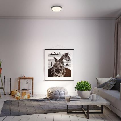 Briloner 3700-015 - LED-kattovalaisin RUNA LED/16W/230V 3000K halkaisija 28 cm musta