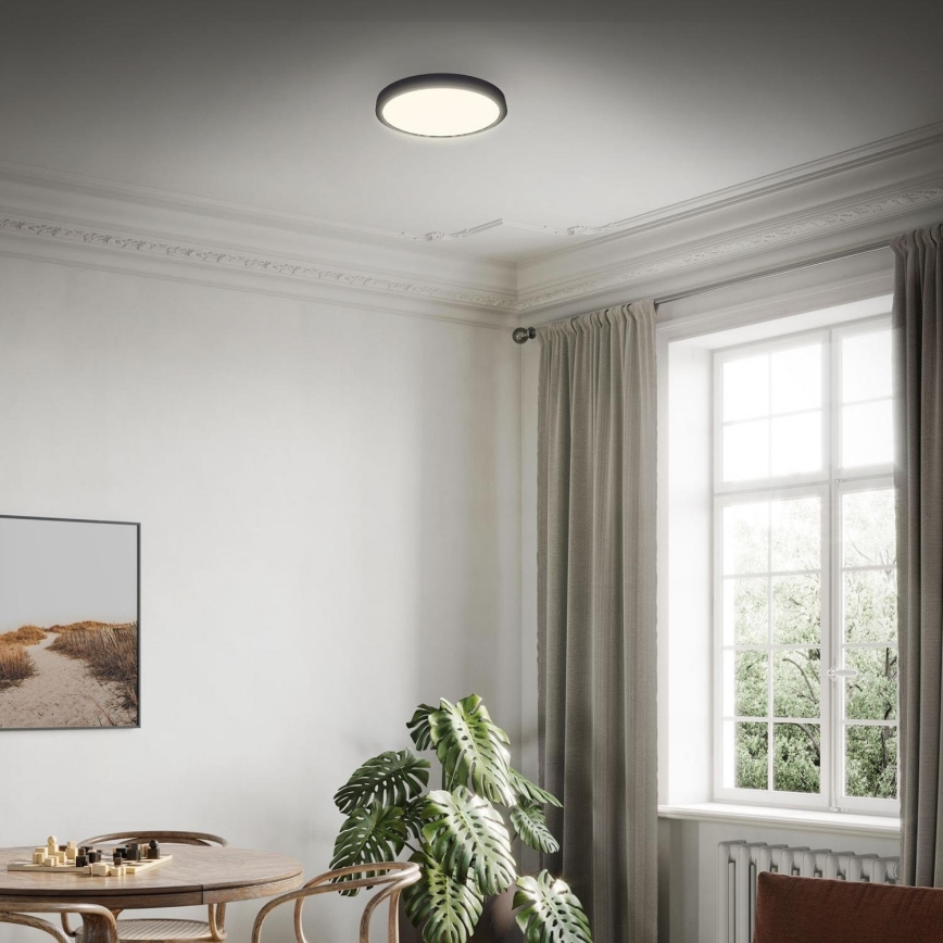 Briloner 3700-015 - LED-kattovalaisin RUNA LED/16W/230V 3000K halkaisija 28 cm musta