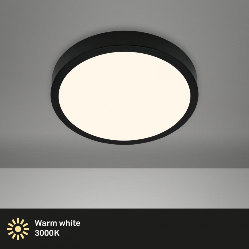 Briloner 3700-015 - LED-kattovalaisin RUNA LED/16W/230V 3000K halkaisija 28 cm musta