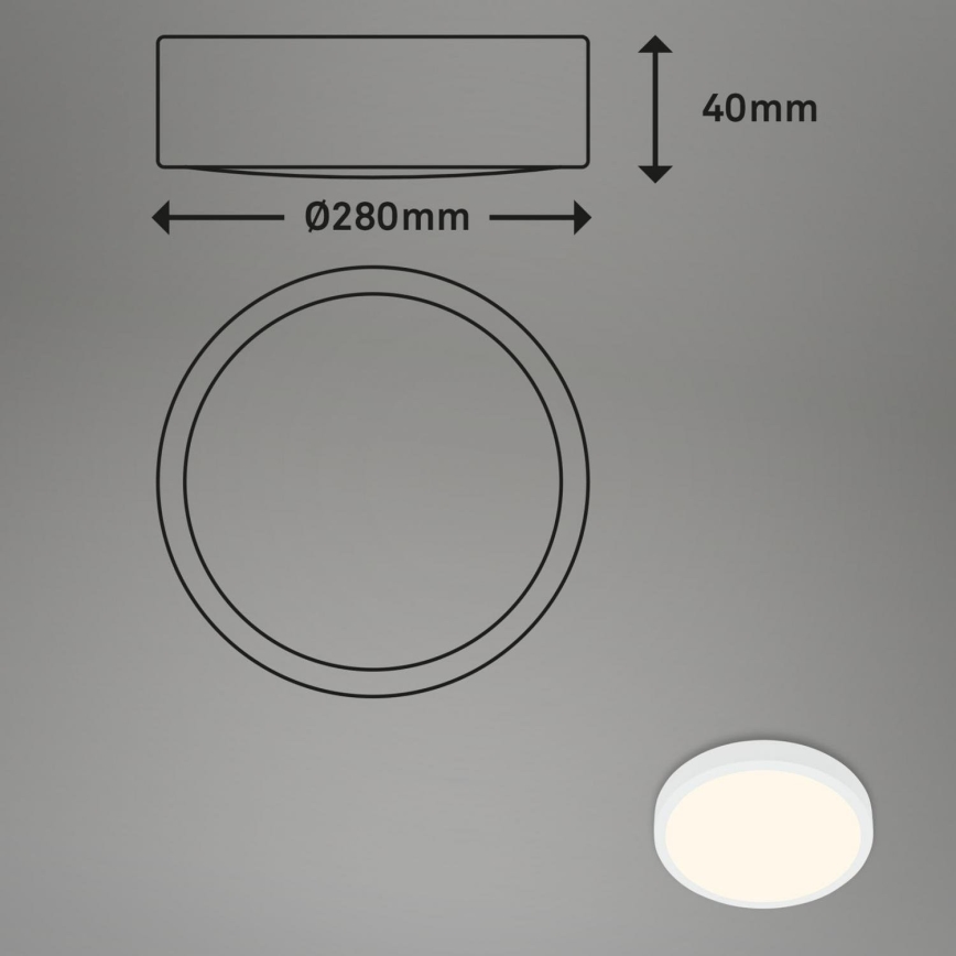 Briloner 3700-016 - LED-kattovalaisin RUNA LED/16W/230V 3000K halkaisija 28 cm valkoinen