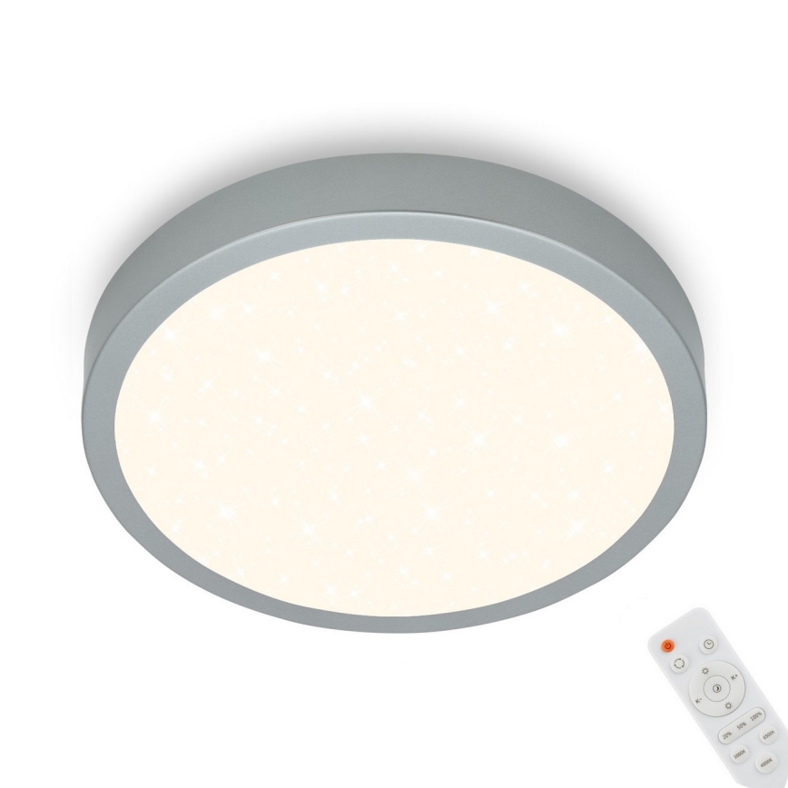 Briloner 3701-014 - Himmennettävä LED-kattovalaisin RUNA LED/18W/230V 2700-6500K hopea + kauko-ohjaus