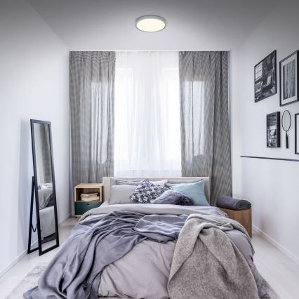Briloner 3701-014 - Himmennettävä LED-kattovalaisin RUNA LED/18W/230V 2700-6500K hopea + kauko-ohjaus