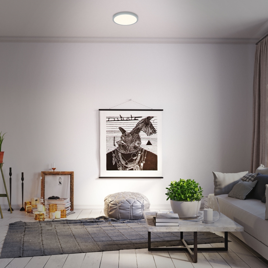 Briloner 3701-014 - Himmennettävä LED-kattovalaisin RUNA LED/18W/230V 2700-6500K hopea + kauko-ohjaus