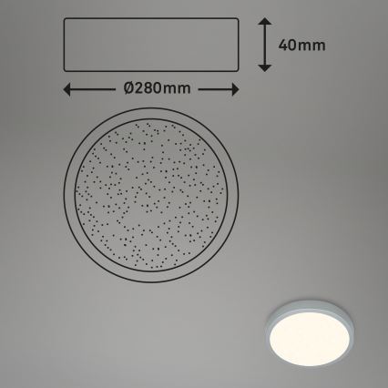 Briloner 3701-014 - Himmennettävä LED-kattovalaisin RUNA LED/18W/230V 2700-6500K hopea + kauko-ohjaus