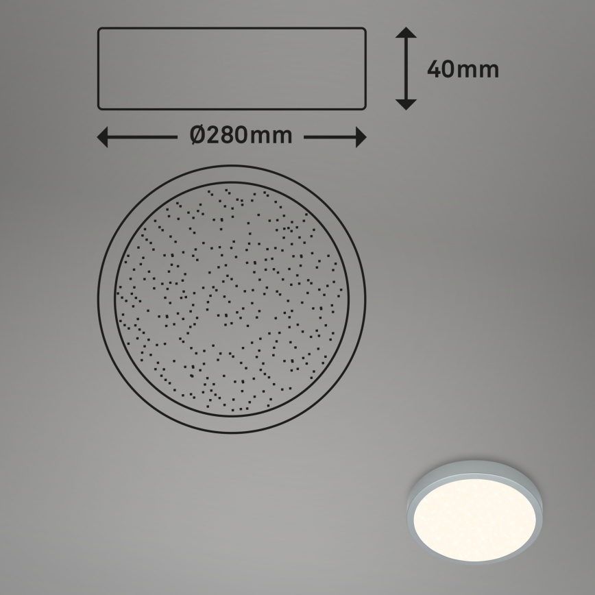 Briloner 3701-014 - Himmennettävä LED-kattovalaisin RUNA LED/18W/230V 2700-6500K hopea + kauko-ohjaus