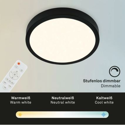 Briloner 3701-015 - Himmennettävä LED-kattovalaisin RUNA LED/18W/230V 2700-6500K + kauko-ohjaus