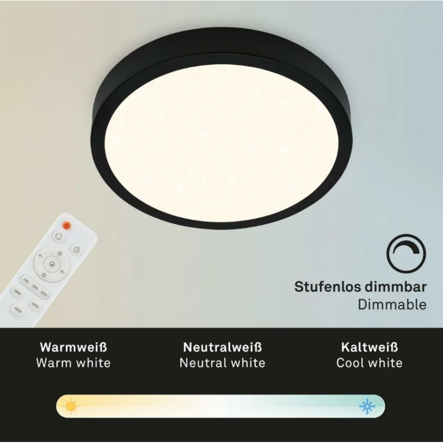 Briloner 3701-015 - Himmennettävä LED-kattovalaisin RUNA LED/18W/230V 2700-6500K + kauko-ohjaus