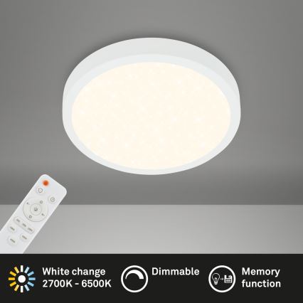 Briloner 3701-016 - Himmennettävä LED-kattovalaisin RUNA LED/18W/230V 2700-6500K valkoinen + kauko-ohjaus