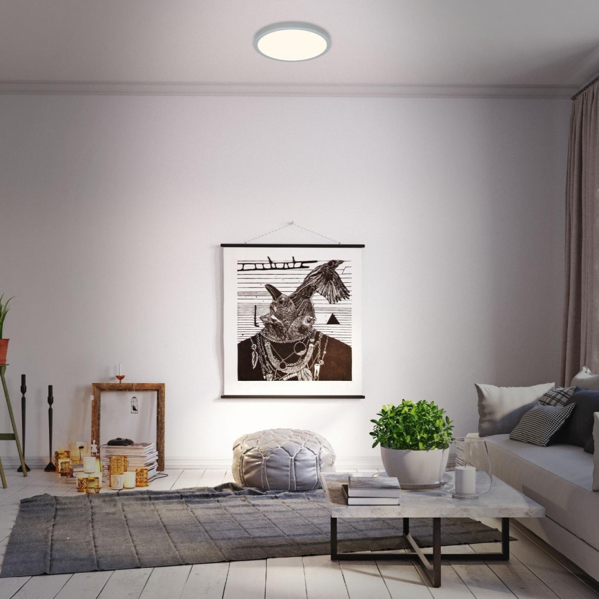 Briloner 3703-014 - LED-kattovalaisin RUNA LED/24W/230V 3000K halkaisija 38 cm hopea