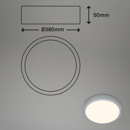 Briloner 3703-014 - LED-kattovalaisin RUNA LED/24W/230V 3000K halkaisija 38 cm hopea
