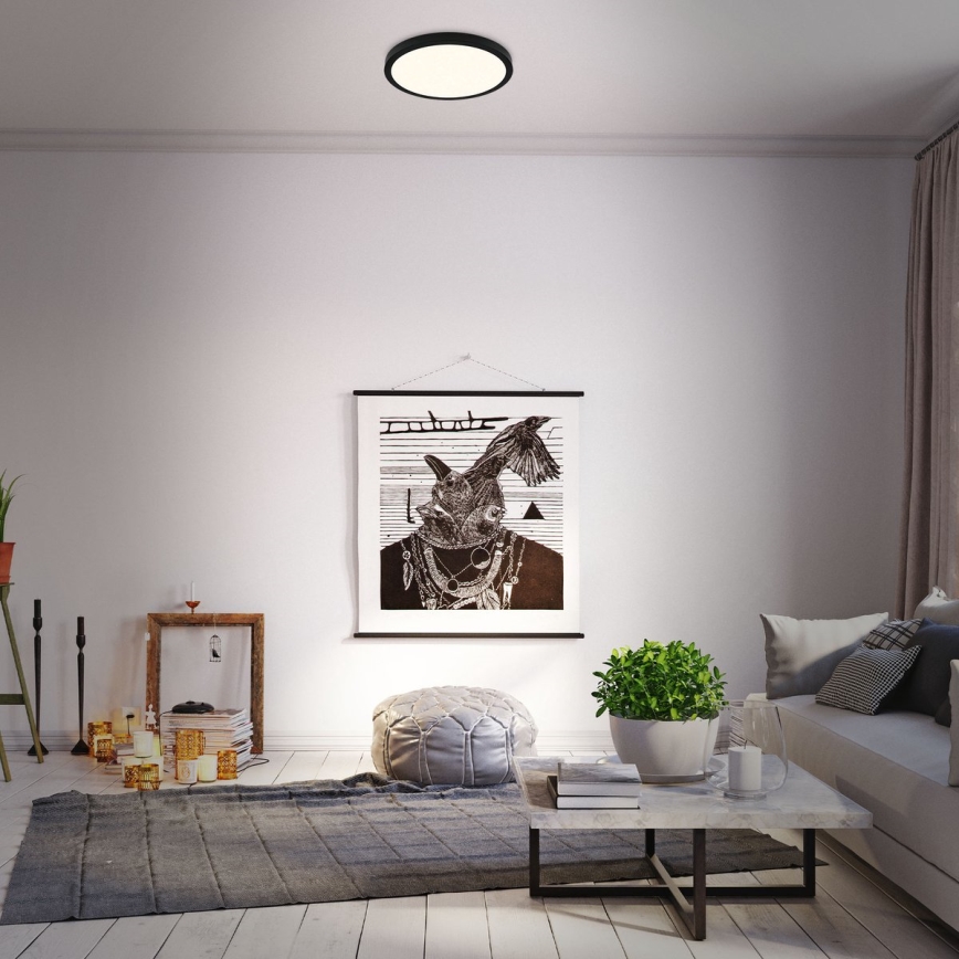 Briloner 3704-015 - Himmennettävä LED-kattovalaisin RUNA LED/22W/230V 2700-6500K musta + kauko-ohjaus